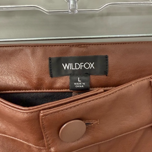 Wildfox Princess Seams Split Hem Faux Leather Pants size large NWT - Picture 3 of 5